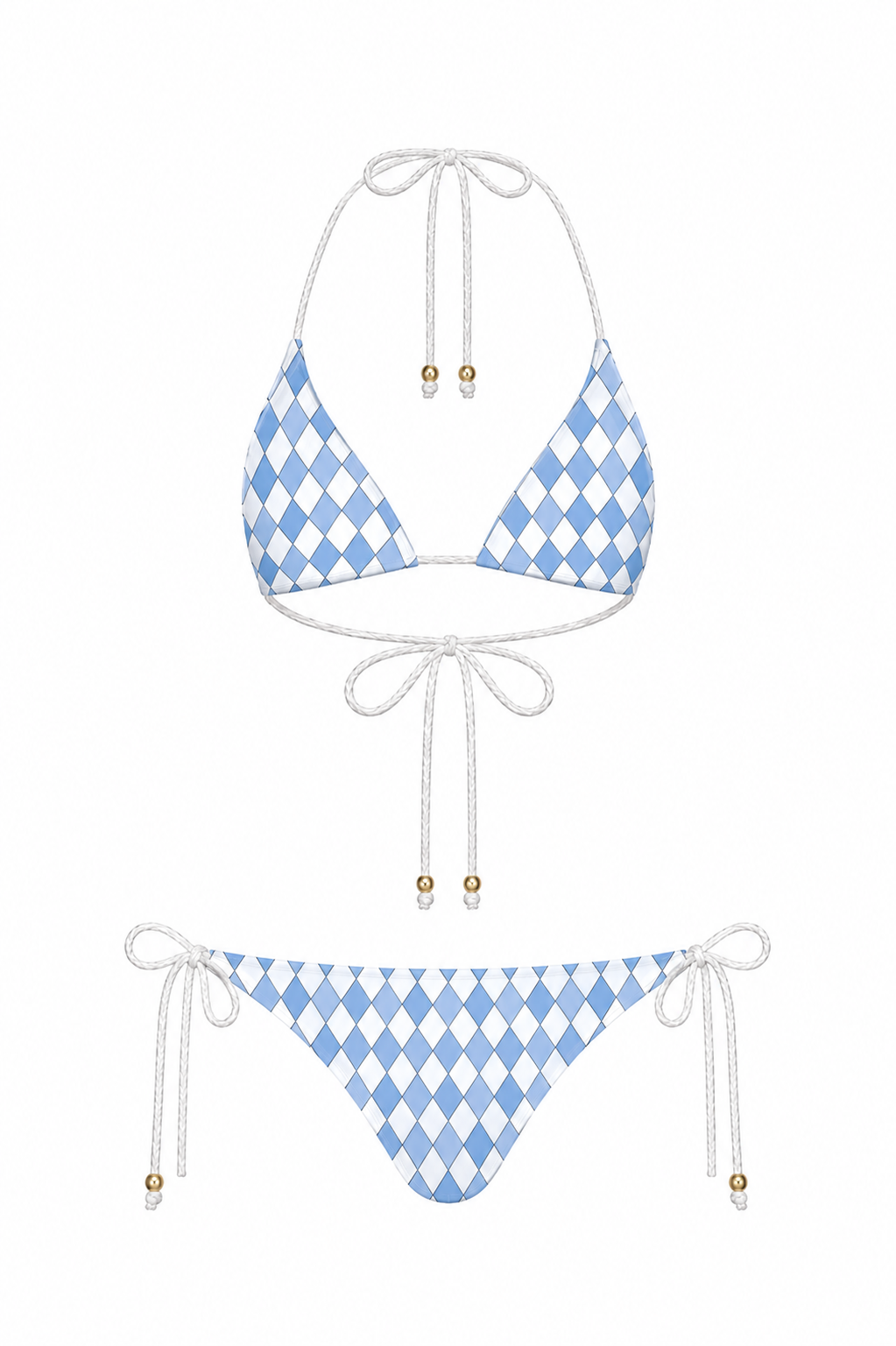 90s Inspired Blue Boho Bikini